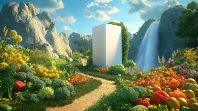 Surreal Harvest Scene