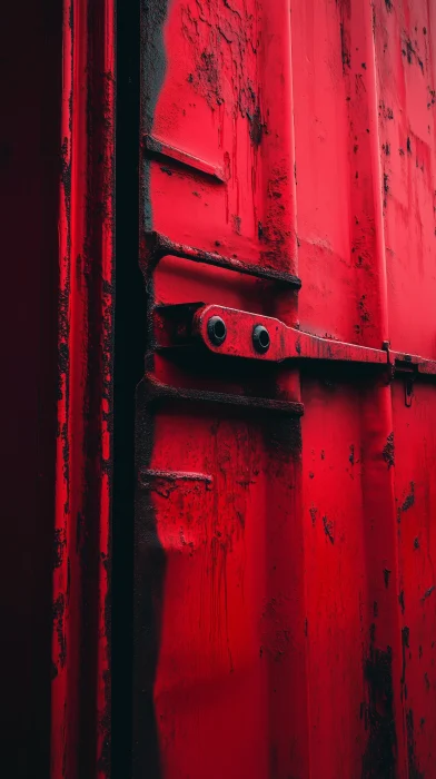 Red Ship Container Close Up