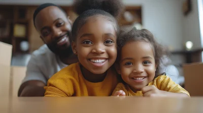 African American Family in New Apartment