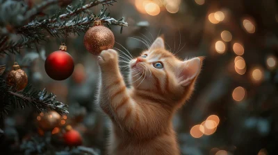 Joyful Christmas Kitten