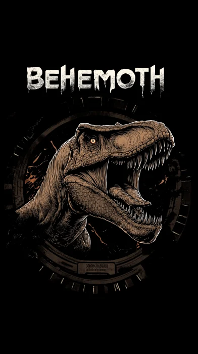 Behemoth Game Logo with Dinosaurs and T