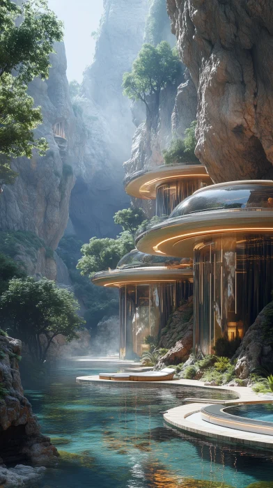 Futuristic Wellness Resort Center