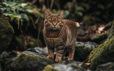 Scottish Wildcat in Natural Habitat