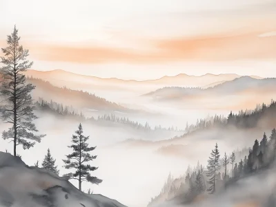 Watercolor Landscape Banner