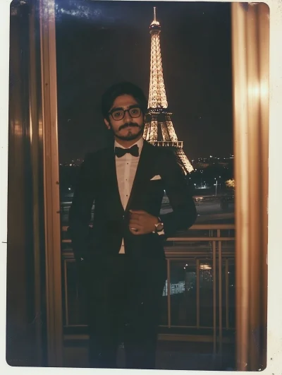 Elegant Man with Eiffel Tower Background