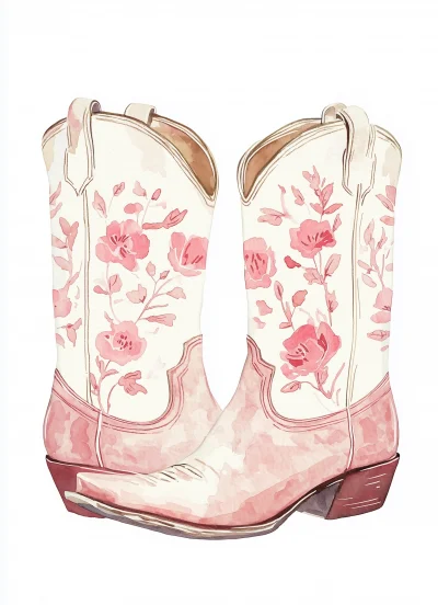 Chinoiserie Cowboy Boots Illustration