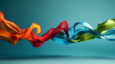 Colorful Ribbons Explosion