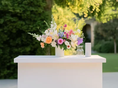 Outdoor Bar Counter with Wildflowers