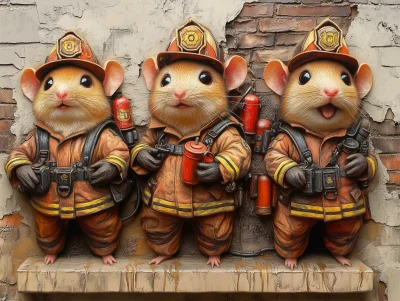 Firefighter Hamsters Mural