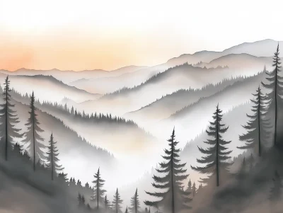 Watercolor Landscape Banner