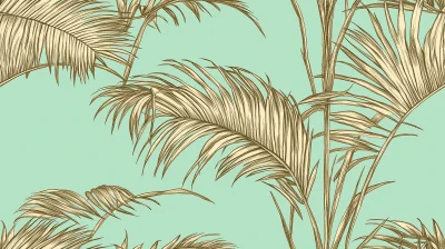 Tropical Palm Leaves Seamless Pattern