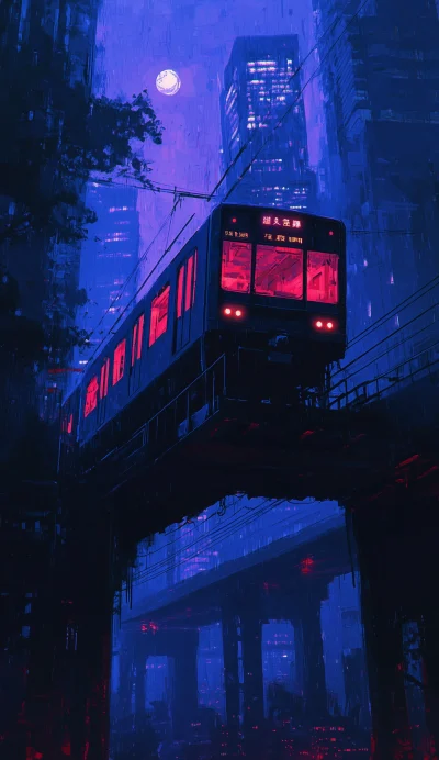 Colorful Anime Tokyo Train