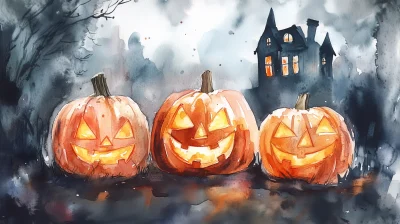 Halloween Watercolor Illustration