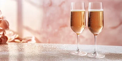 Elegant Festive Banner with Champagne Glasses