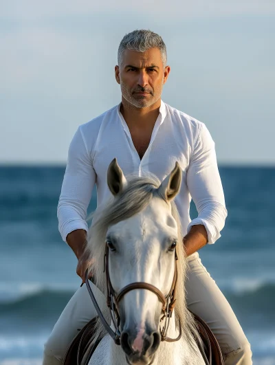 Riding a Horse on the Beach