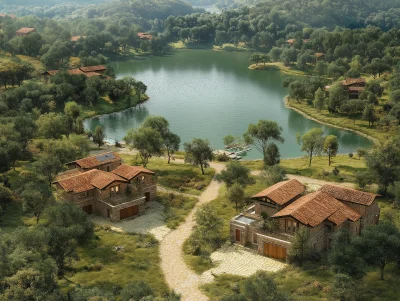 Lake Side Ecological Houses with Sustainable Design