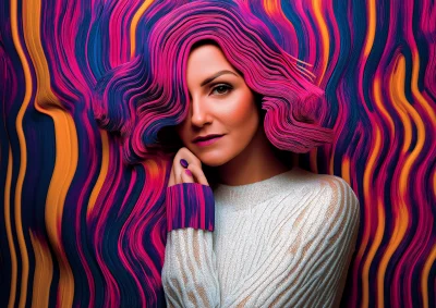 Colorful Pop Art with Squiggly Lines