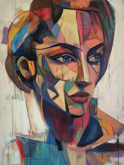 Psychedelic Cubism Painting