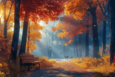 Autumn Forest Path at Dawn