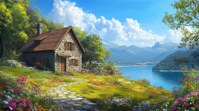 Rustic Hillside House by the Lake