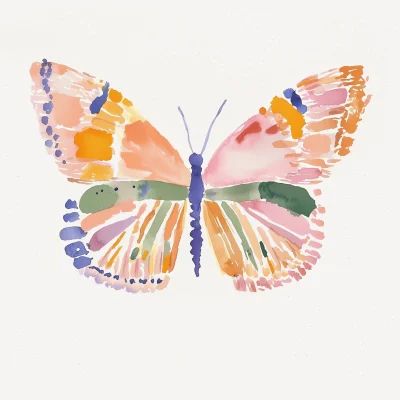 Pink Watercolor Butterfly