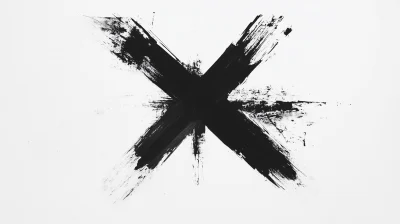 Black and White Brush Cross Sign X Wallpaper