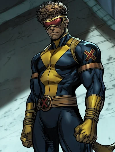 Superhero in X-Men Style Costume