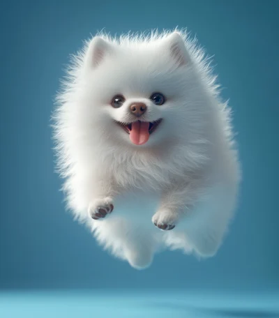 Adorable White Pomeranian Puppy