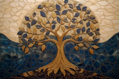 Tree of Life in Contrast Textures