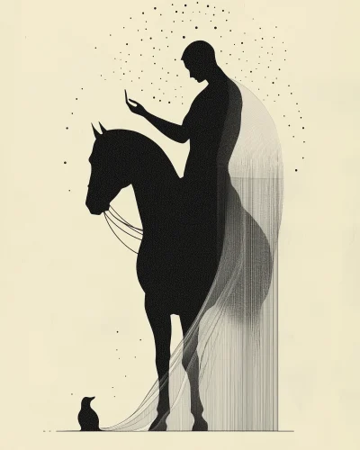 Elegant Horse and Rider Illustration