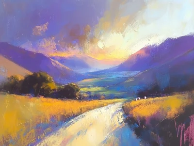 Pastel Landscape Painting