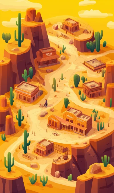 Isometric Western Texas Map