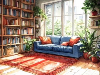 Cozy Living Room Illustration