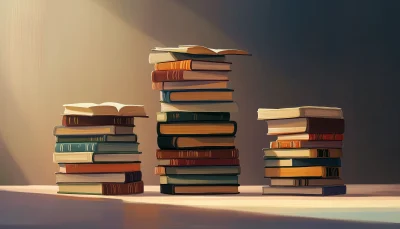 Stacks of Books in Sequence