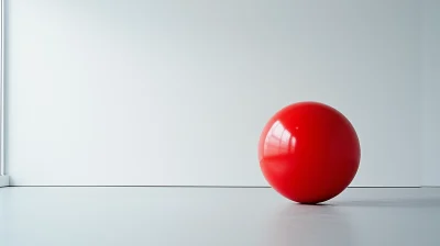 Red Rubber Ball in White Room