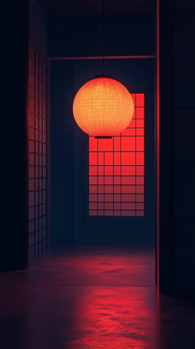 Japanese Lamp Anime Scene