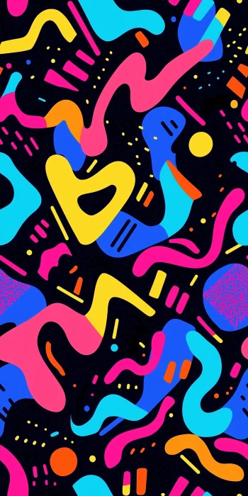 Neon Pattern in Memphis Style for Ski Suit