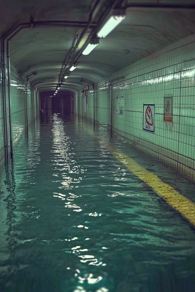 Flooded Underground Passageway Scene