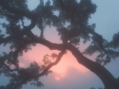 Cinematic Morning Sun Through Oak Tree