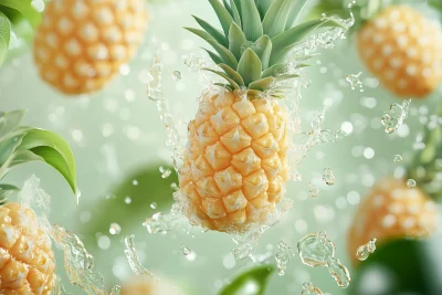 Flying Ananas in Surreal Art Style