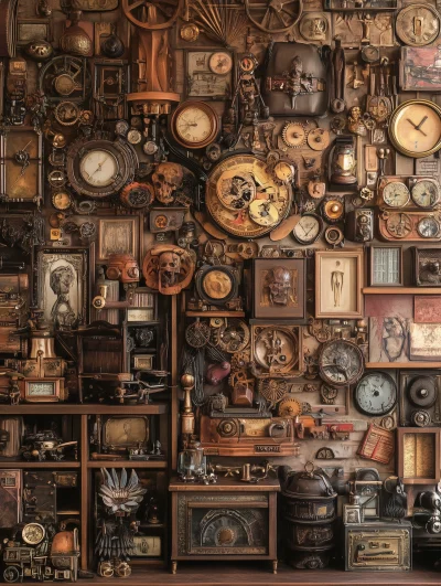 Steampunk Cowboy Memorabilia Wall