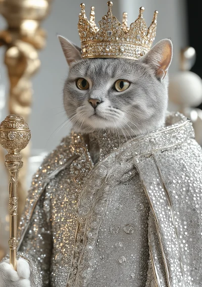 Regal Anthropomorphic Scottish Fold Cat