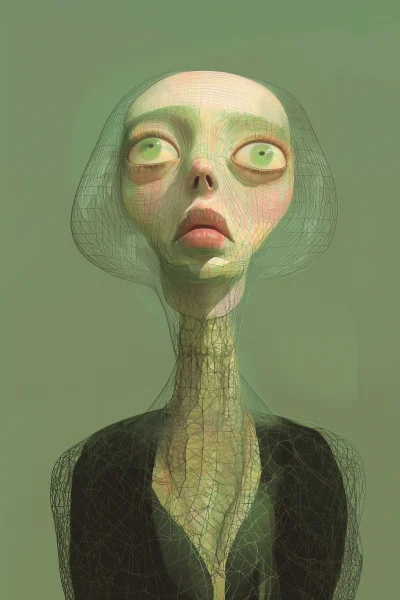 Ethereal Illustration of a Surreal Figure