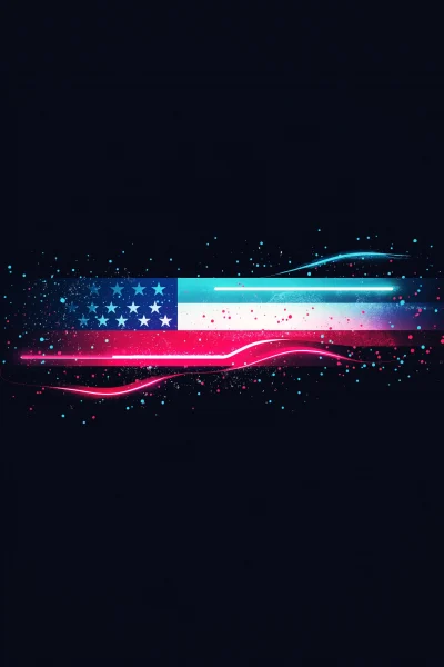 Slim Line USA Flag Neon Logo