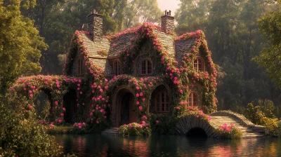 Dreamy English Rose Cottage by the Lake