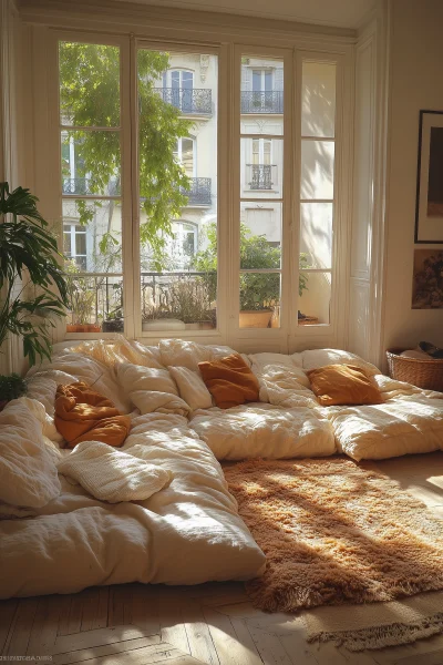 Cozy Urban Living Room with Balcony