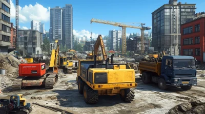 Construction Vehicles on a Sunny Day