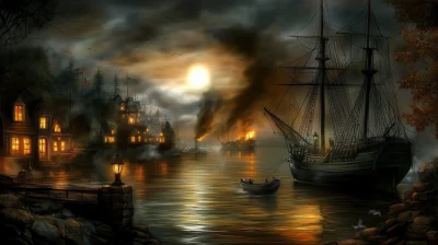 Naval Battle at Night