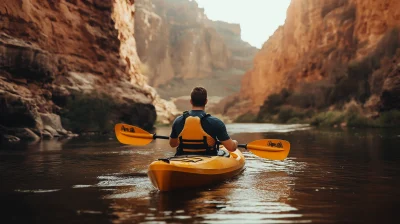 River Kayaking in Arizona Canyon