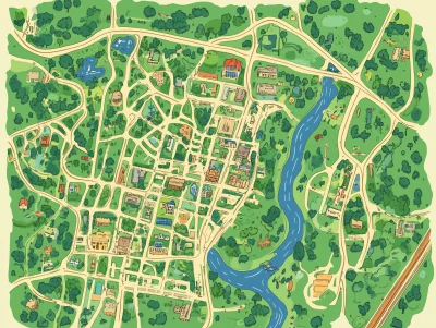 Accurate Map of Austin, Texas with Top View